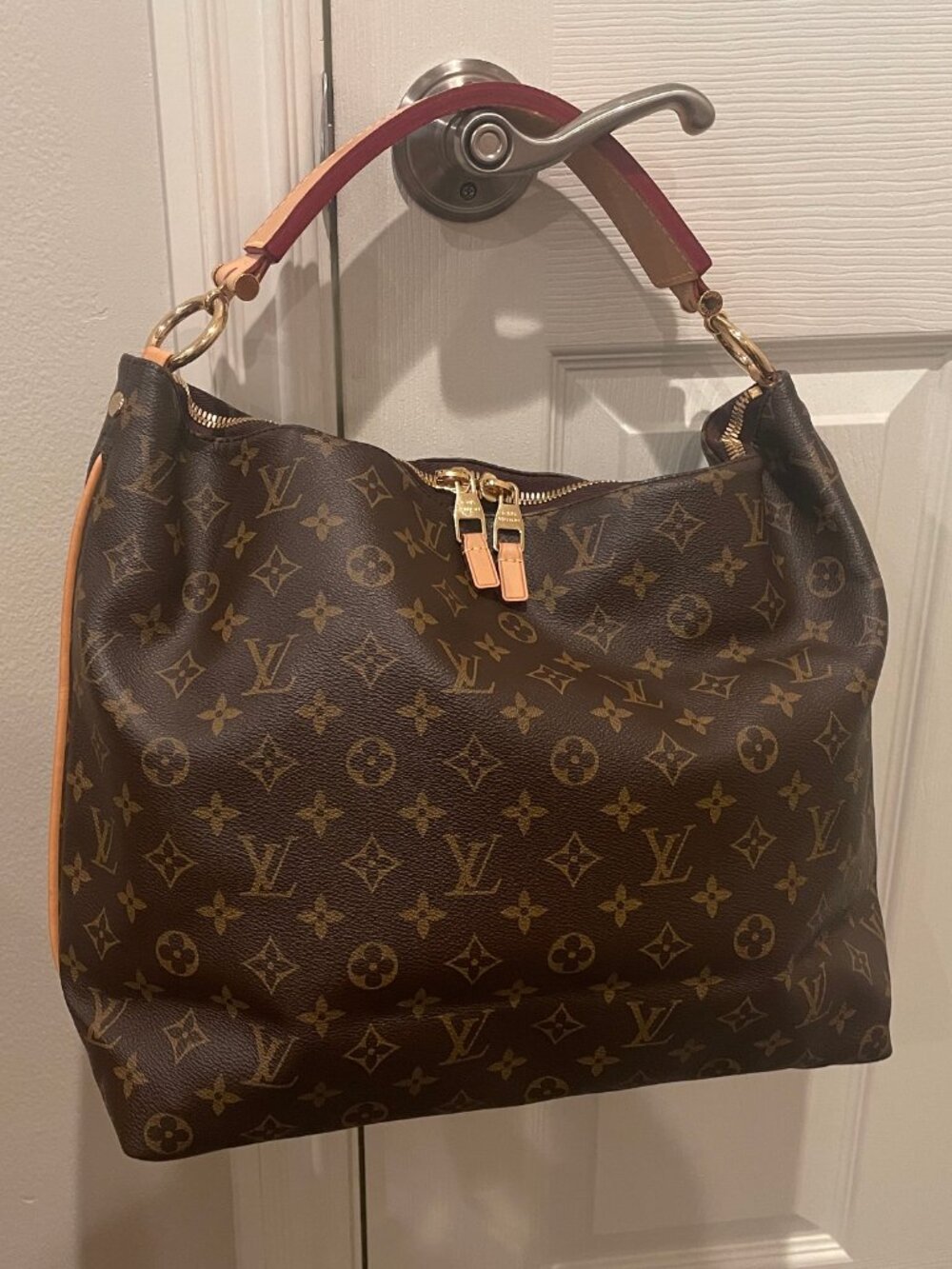 LV Monogram Sully Brown Canvas Shoulder Bag